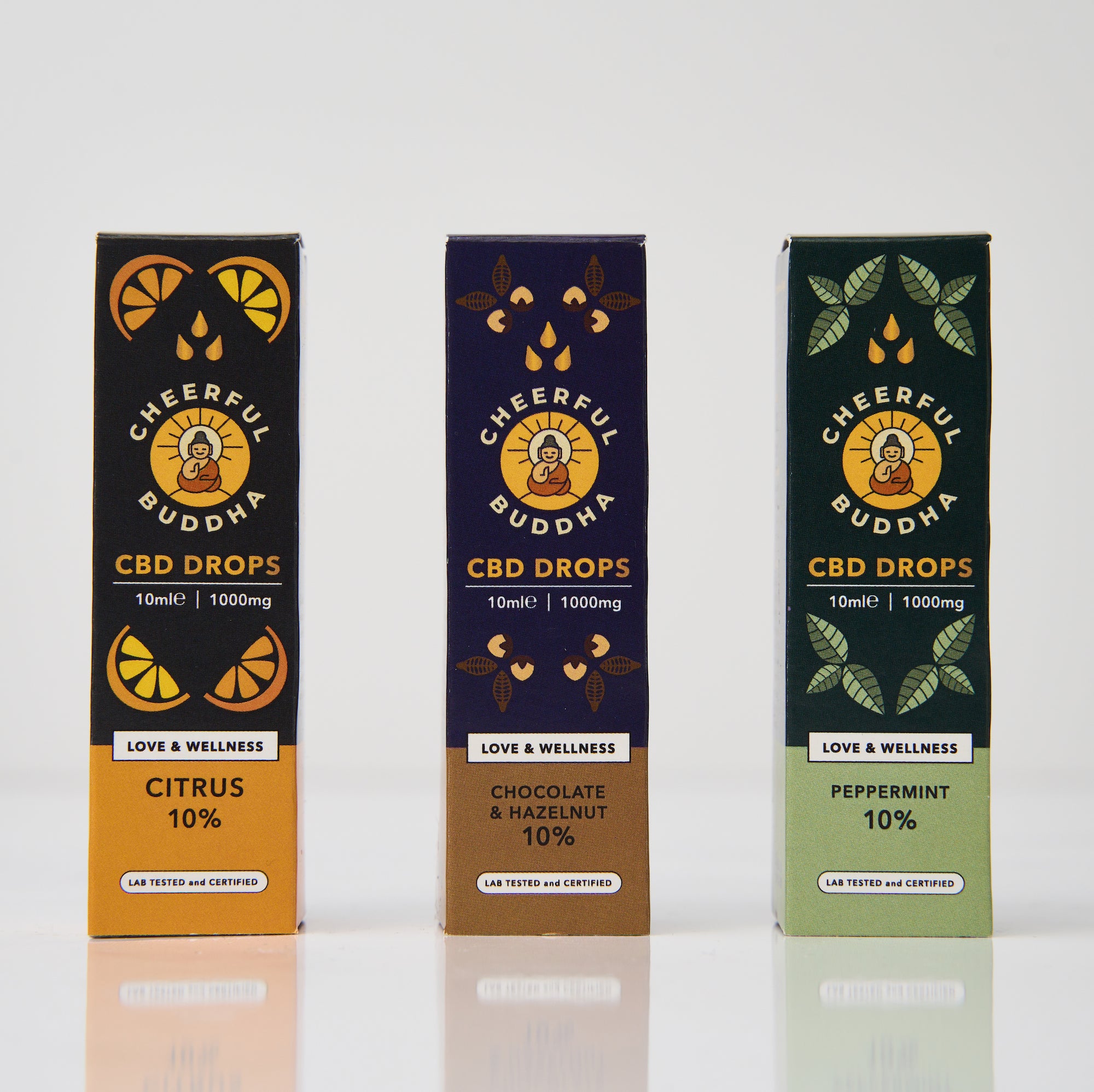 CBD drops range flavoured with natural essential oils